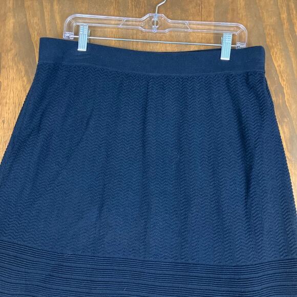 CAbi Womens Skirt Navy Blue Bon Voyage Knit Pull On Elastic Waist #290 Large - Picture 9 of 10